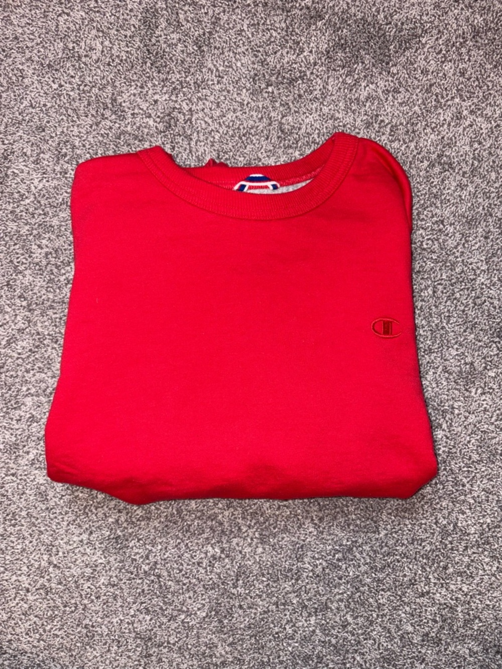 Cropped Champion Red Crewneck Sweatshirt